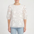 FloriaBlouse - Floral Puff Sleeve Blouse