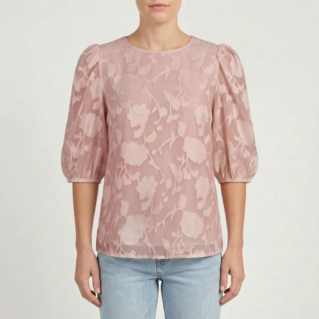 FloriaBlouse - Floral Puff Sleeve Blouse
