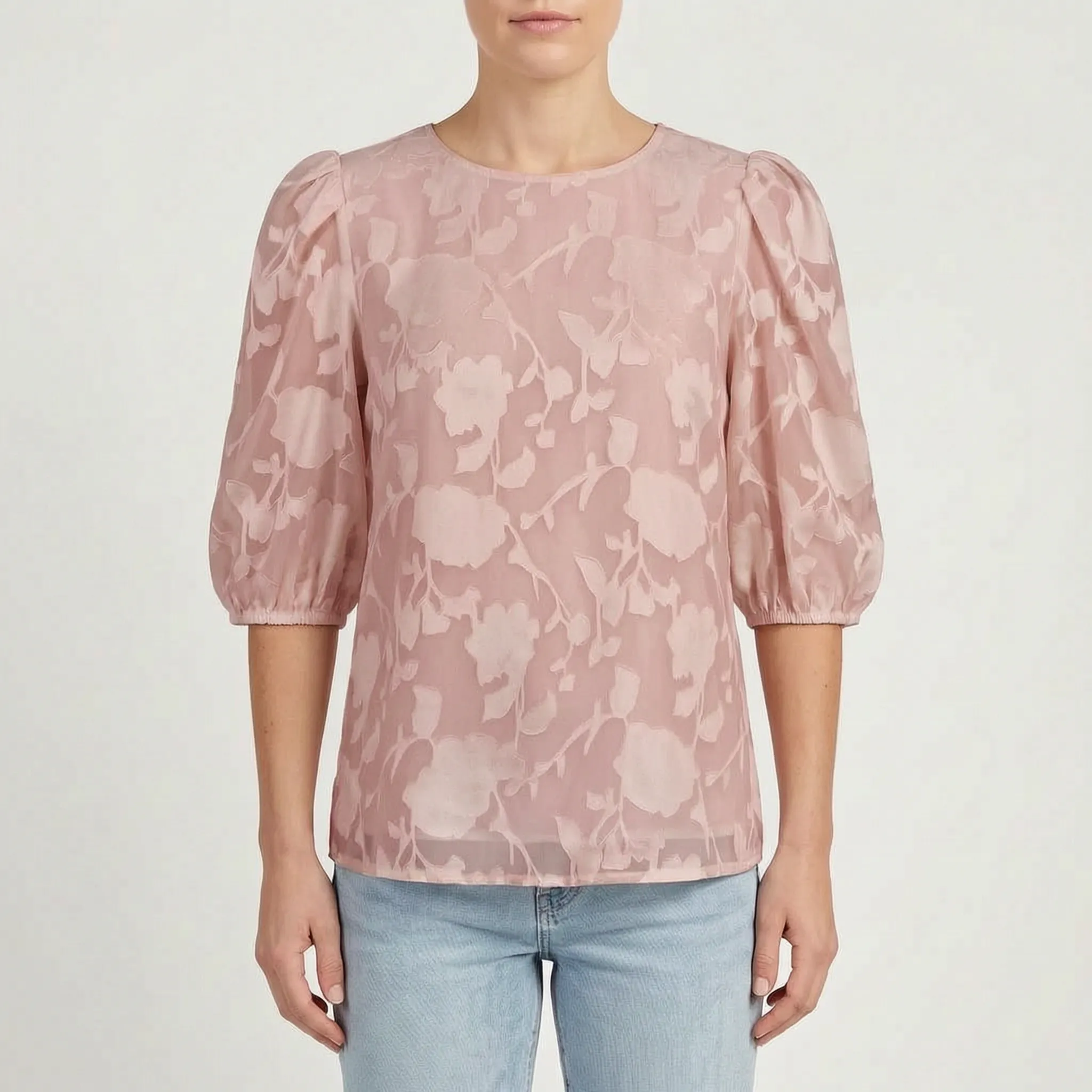 FloriaBlouse - Floral Puff Sleeve Blouse