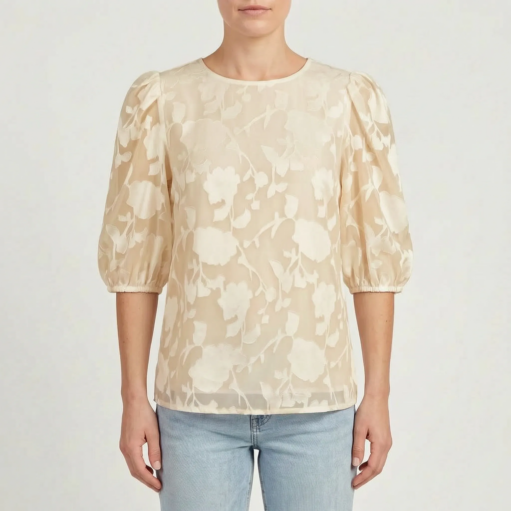 FloriaBlouse - Floral Puff Sleeve Blouse