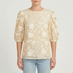 FloriaBlouse - Floral Puff Sleeve Blouse