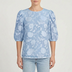 FloriaBlouse - Floral Puff Sleeve Blouse