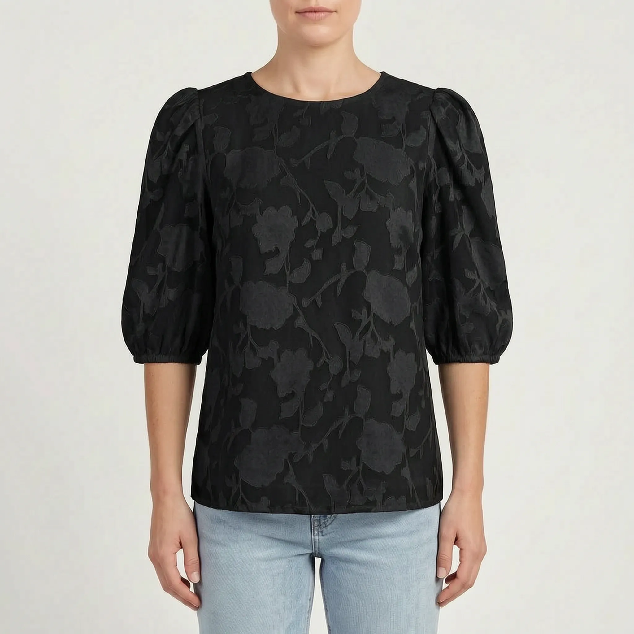 FloriaBlouse - Floral Puff Sleeve Blouse