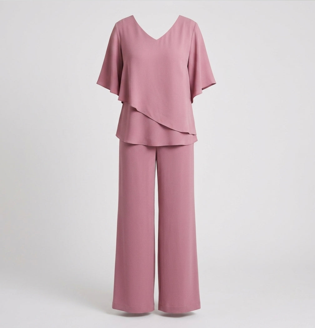 Genevieve | Women Summer Jumpsuits Two-Piece Chiffon Set