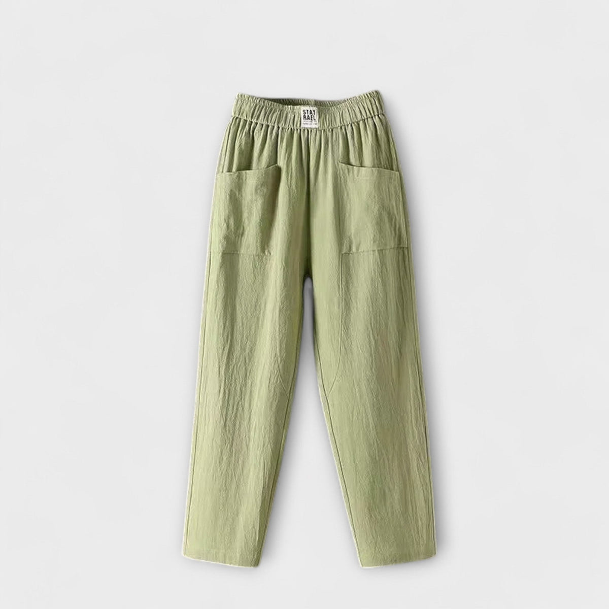 Katarina | Summer Linen Wide Leg Palazzo Beach Pants Women — Green