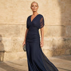 Mirabelle | Chiffon Maxi Wedding Guest Dress Summer Spring Dresses — Dark Blue
