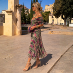 Mirabelle | Chiffon Maxi Wedding Guest Dress Summer Spring Dresses — Green Pink