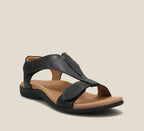 Faustine | Strappy Mid Block Heel Silver Low Sandals — Black