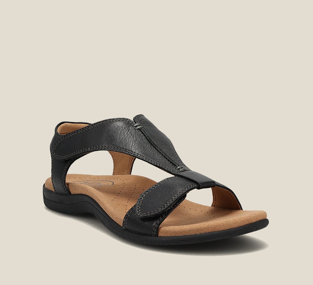 Faustine | Strappy Mid Block Heel Silver Low Sandals — Black