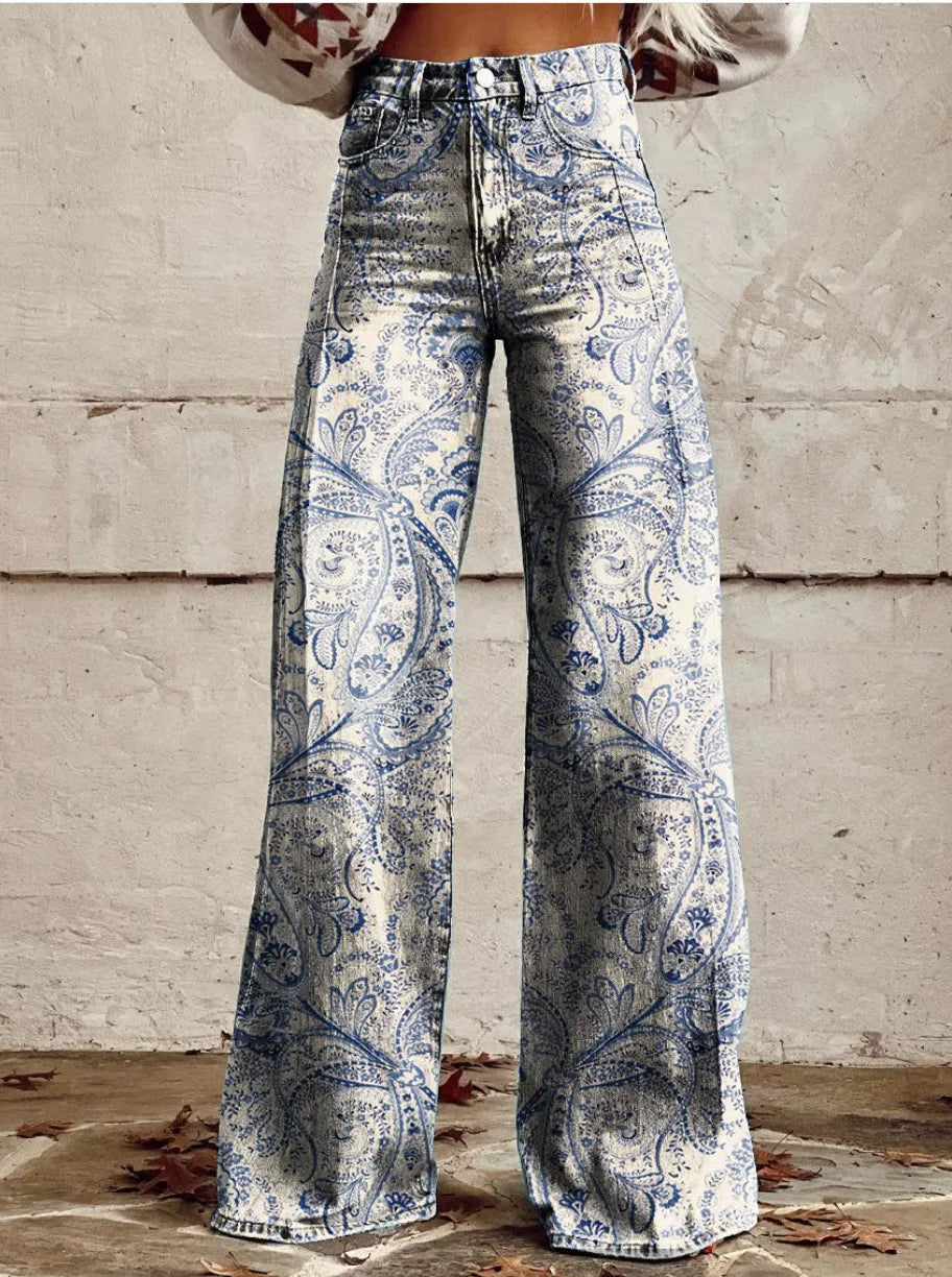 Celestine | Wide Leg Flowy Pink Linen Summer Pants