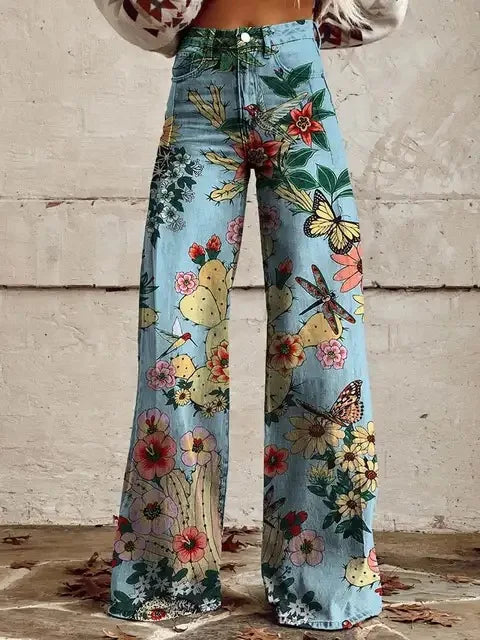 Celestine | Wide Leg Flowy Pink Linen Summer Pants — 2