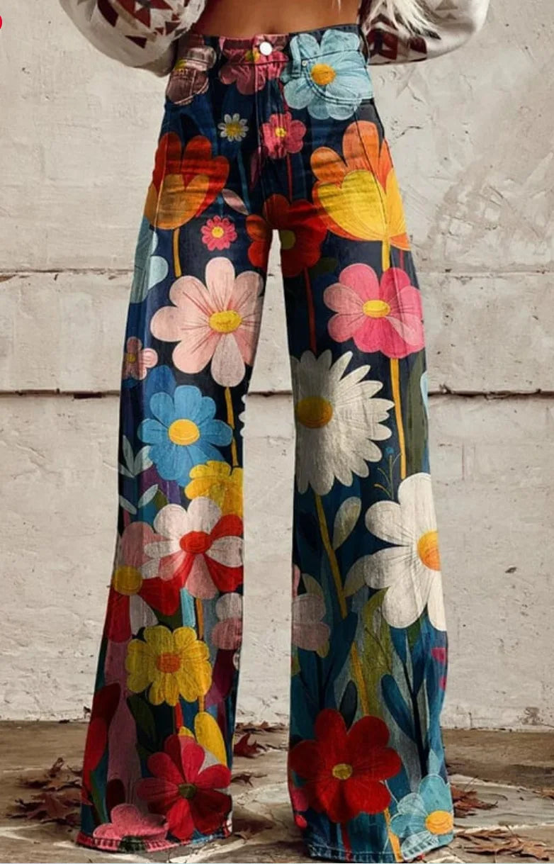 Celestine | Wide Leg Flowy Pink Linen Summer Pants — 1