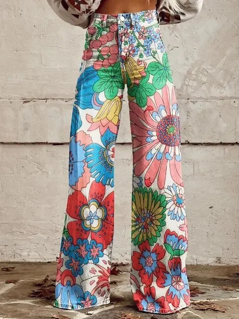 Celestine | Wide Leg Flowy Pink Linen Summer Pants — 5