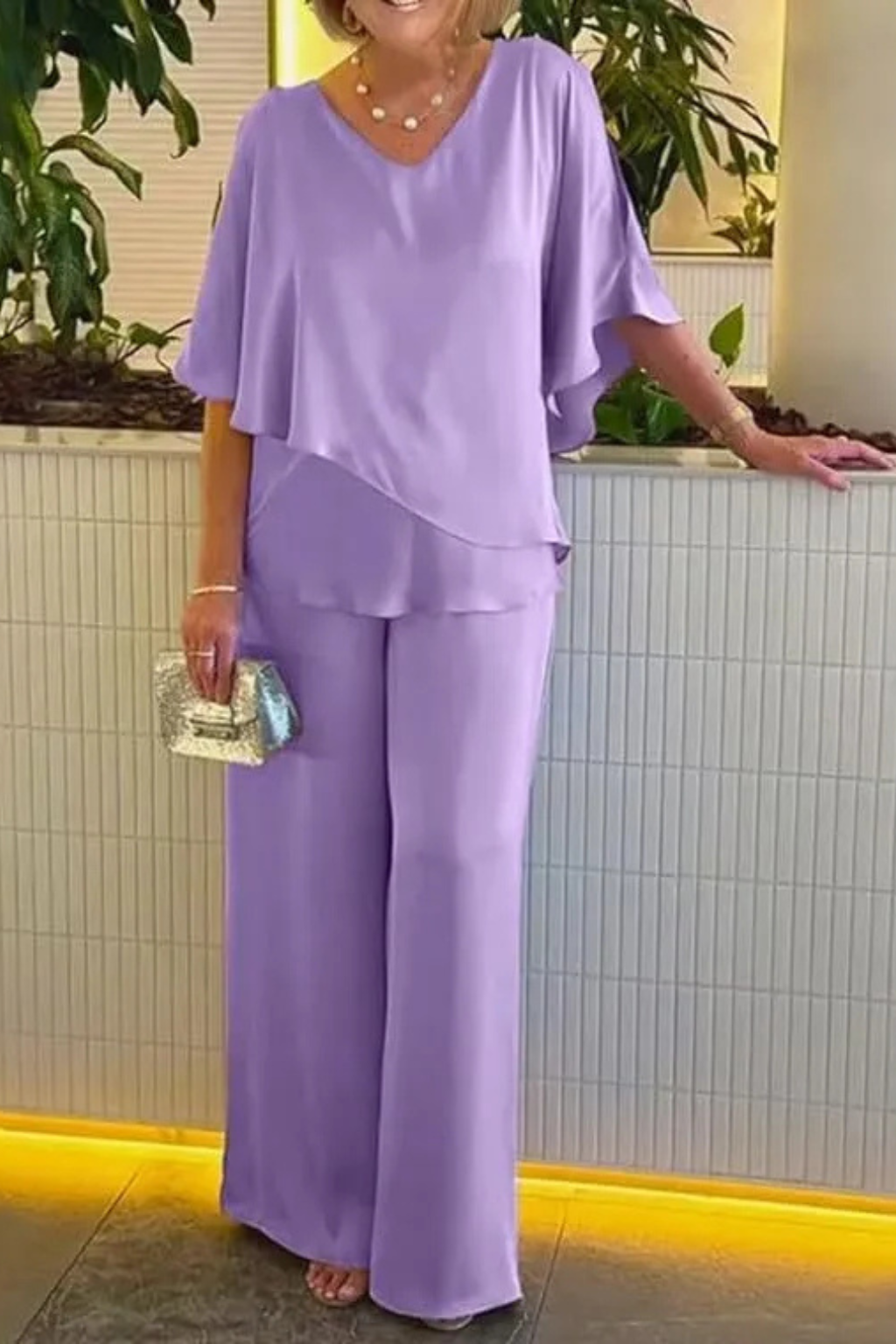 Genevieve | Women Summer Jumpsuits Two-Piece Chiffon Set