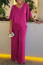 Genevieve | Women Summer Jumpsuits Two-Piece Chiffon Set