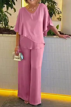 Genevieve | Women Summer Jumpsuits Two-Piece Chiffon Set