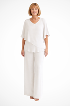 Genevieve | Women Summer Jumpsuits Two-Piece Chiffon Set — Gold