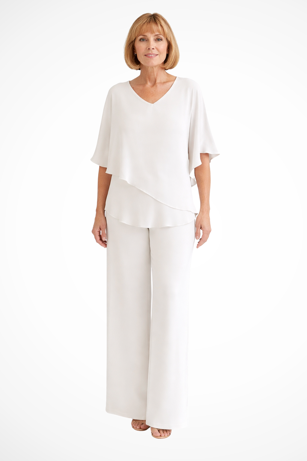 Genevieve | Women Summer Jumpsuits Two-Piece Chiffon Set — Gold