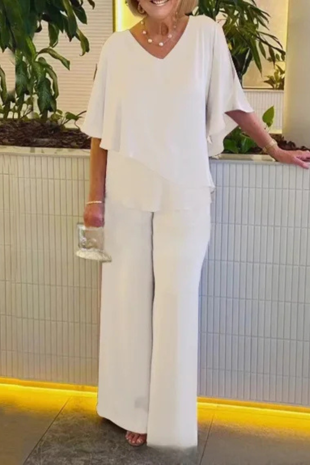 Genevieve | Women Summer Jumpsuits Two-Piece Chiffon Set