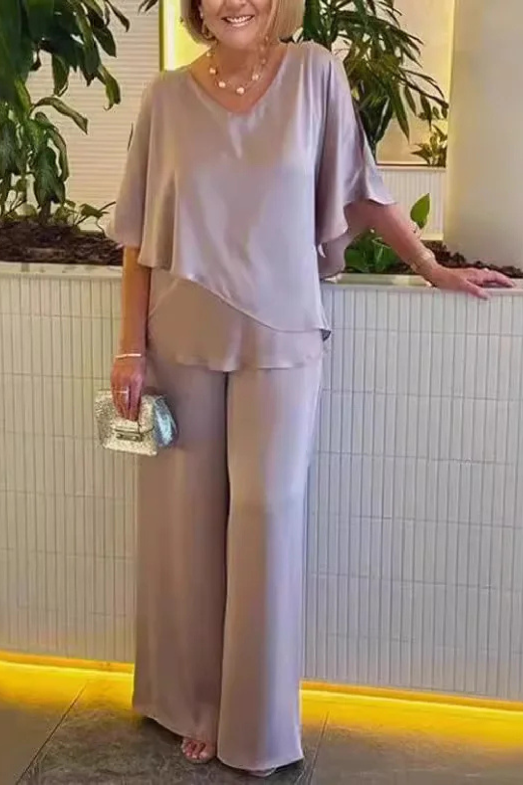 Genevieve | Women Summer Jumpsuits Two-Piece Chiffon Set