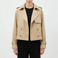 Trenchina - Women's Cropped Trench Coat Jacket