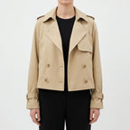 Trenchina - Women's Cropped Trench Coat Jacket