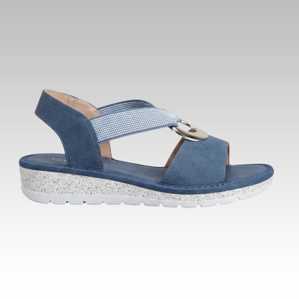 Philippa | Comfortable Low Heeled Nude Sandals For Summer Days