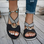 Philippa | Comfortable Low Heeled Nude Sandals For Summer Days