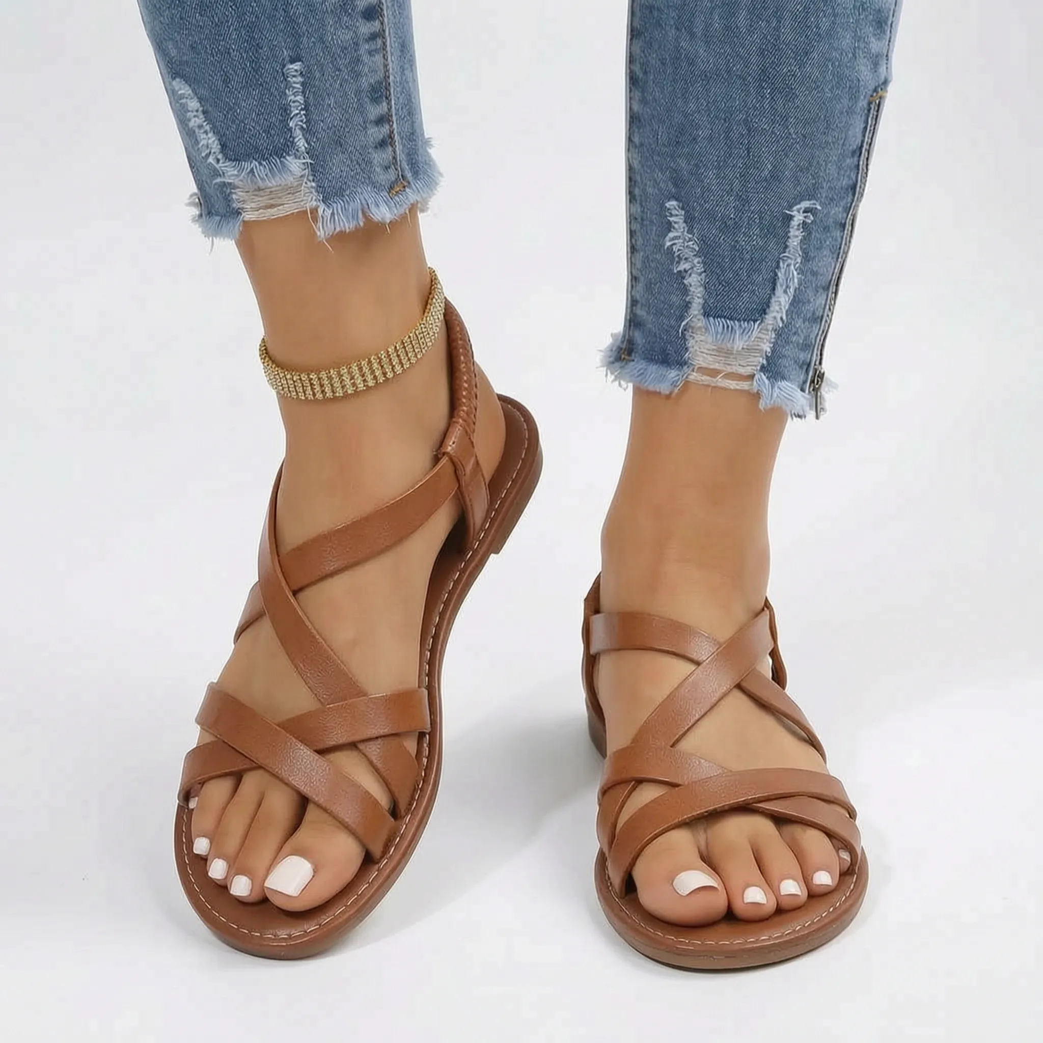 VelaSandals - Women's Cross-Strap Sandals
