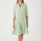 Verastripe - Relaxed Tiered Striped Shirt Dress