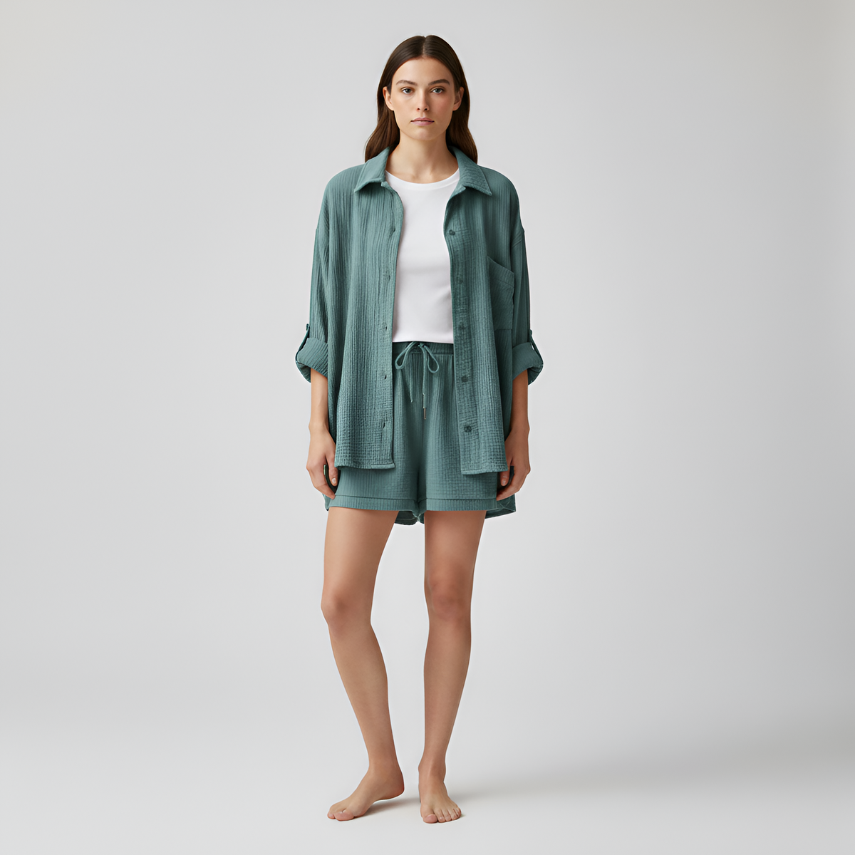Arabella | Oversized Summer Jumpsuits Shirt & Shorts Set