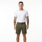 Viggo | White Linen Blend Chinos Pants Men Smart Casual Summer — Army Green