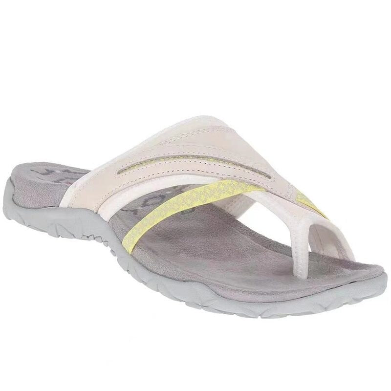 Elodie | Low Heel Silver White Summer Sandals Heels — Cream