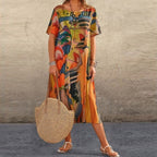 Bryony | Short Pink Casual Summer Dress — Orange