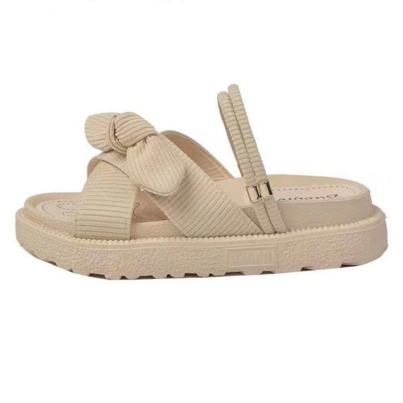 Beatrix | Pink Beige Brown Low Platform Heeled Sandals