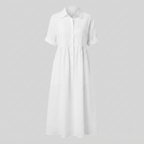 Aurelia | Linen Pintuck Maxi Midi Shirt Dress