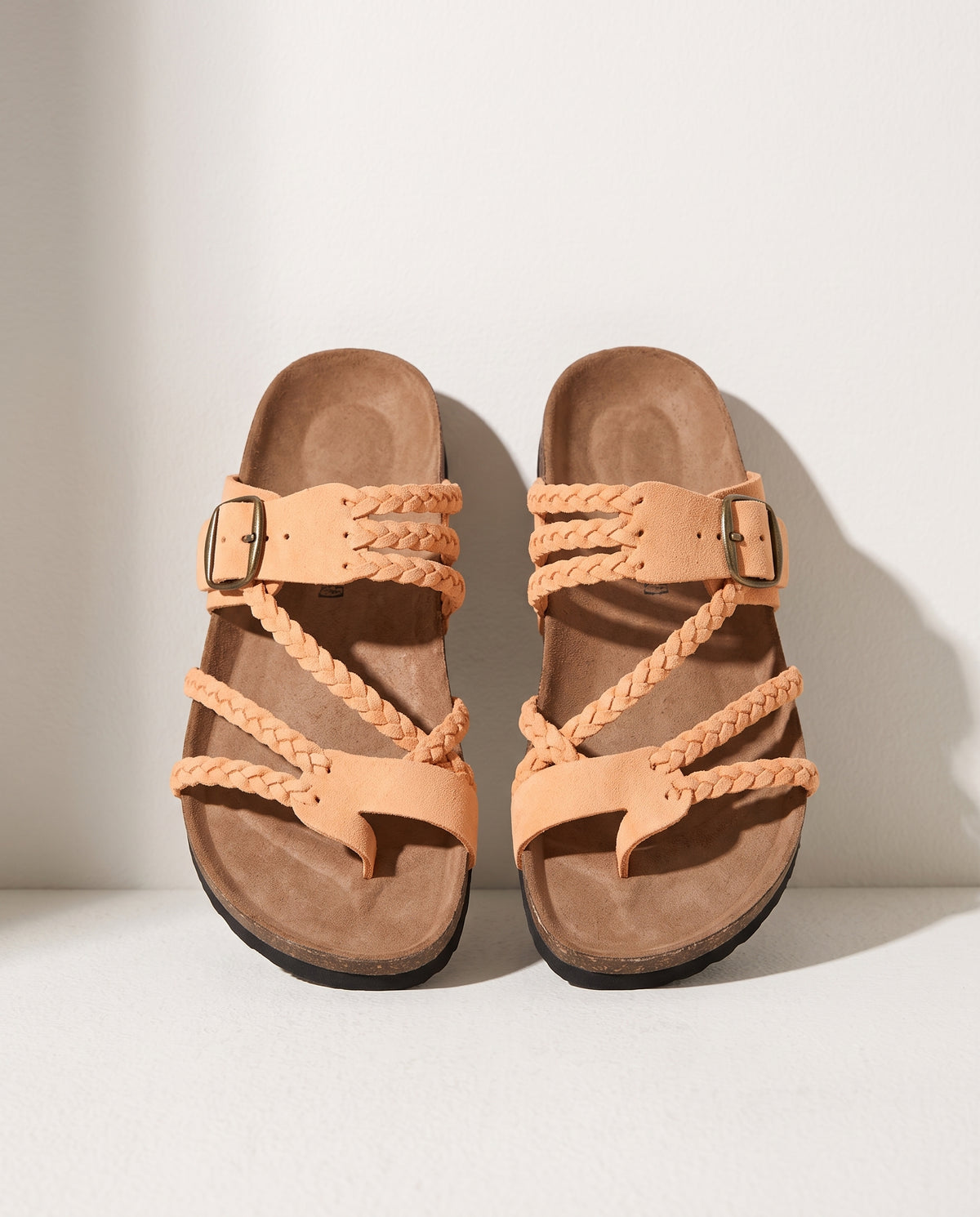 Coralie | Strappy Low Heel White Flat Sandals Summer Heels — voorkant