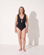 Seraphina | Halter Neck Deep V Tummy Control Jumpsuit Swimsuit — voorkant