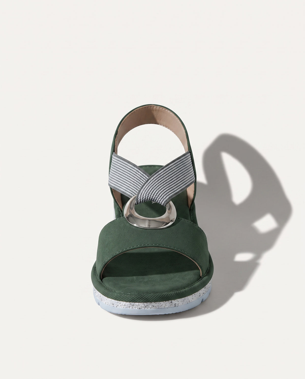 Philippa | Comfortable Low Heeled Nude Sandals For Summer Days — voorkant