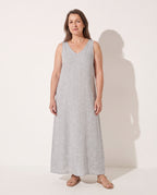 Apolline | Cotton Linen Silk Satin Maxi Dress Women Occasion — voorkant