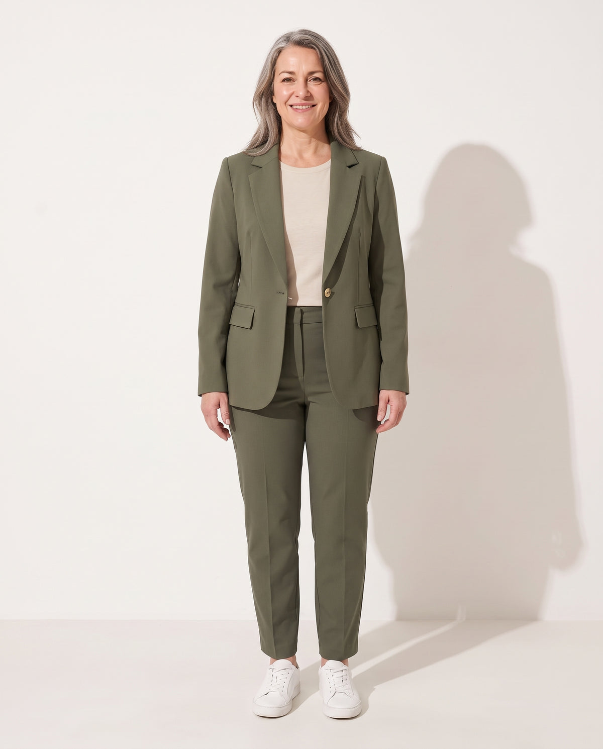 Georgiana | Summer Tailored Black Leather Blazer Fashion Jacket — voorkant
