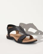 Odette | Silver White Block Low Heel Sandals — voorkant