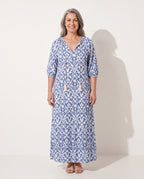 Anouk | Flowy Satin Maxi Dress Purple Red Blue Boho Summer — voorkant