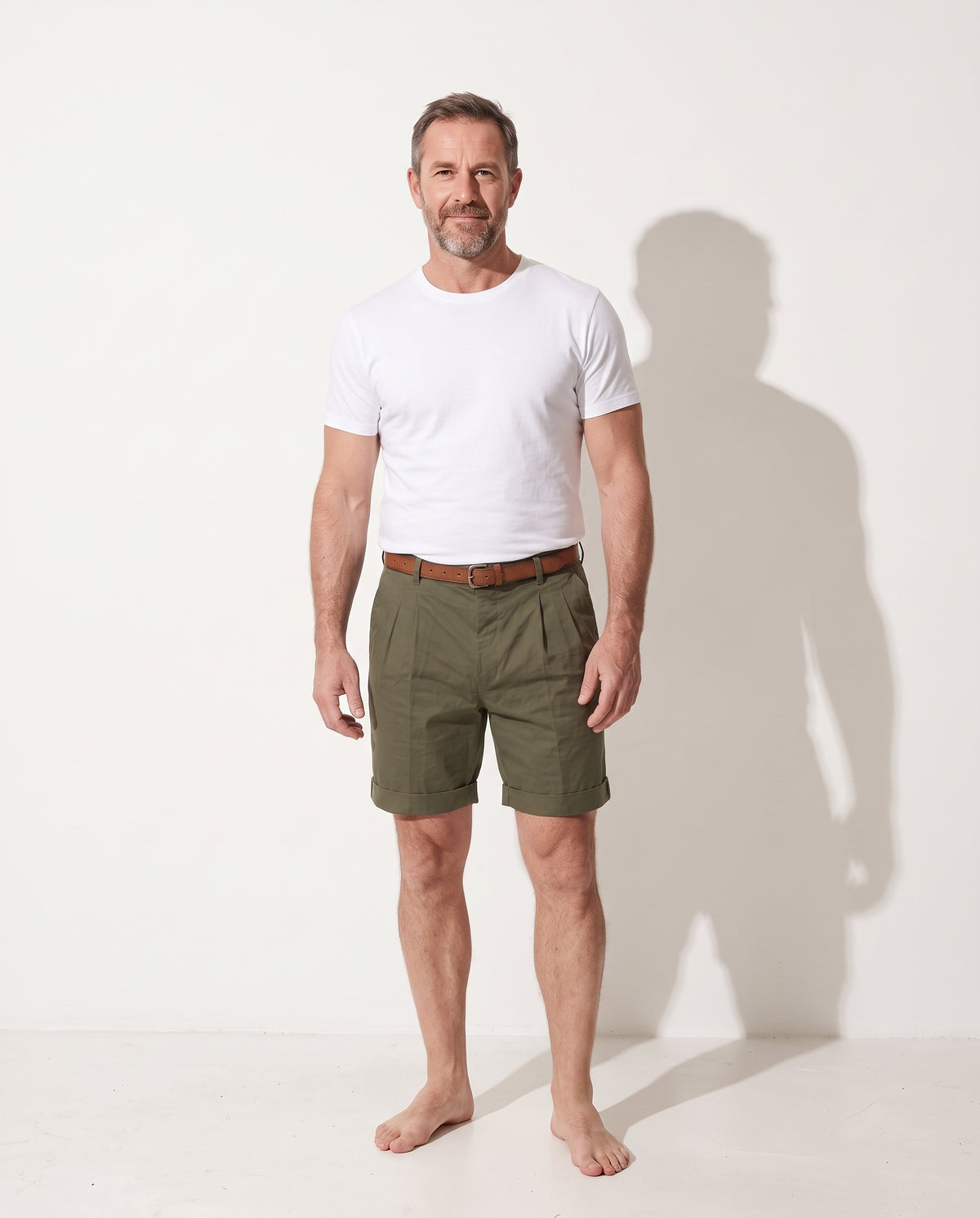 Viggo | White Linen Blend Chinos Pants Men Smart Casual Summer — voorkant