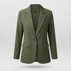 Georgiana | Summer Tailored Black Leather Blazer Fashion Jacket