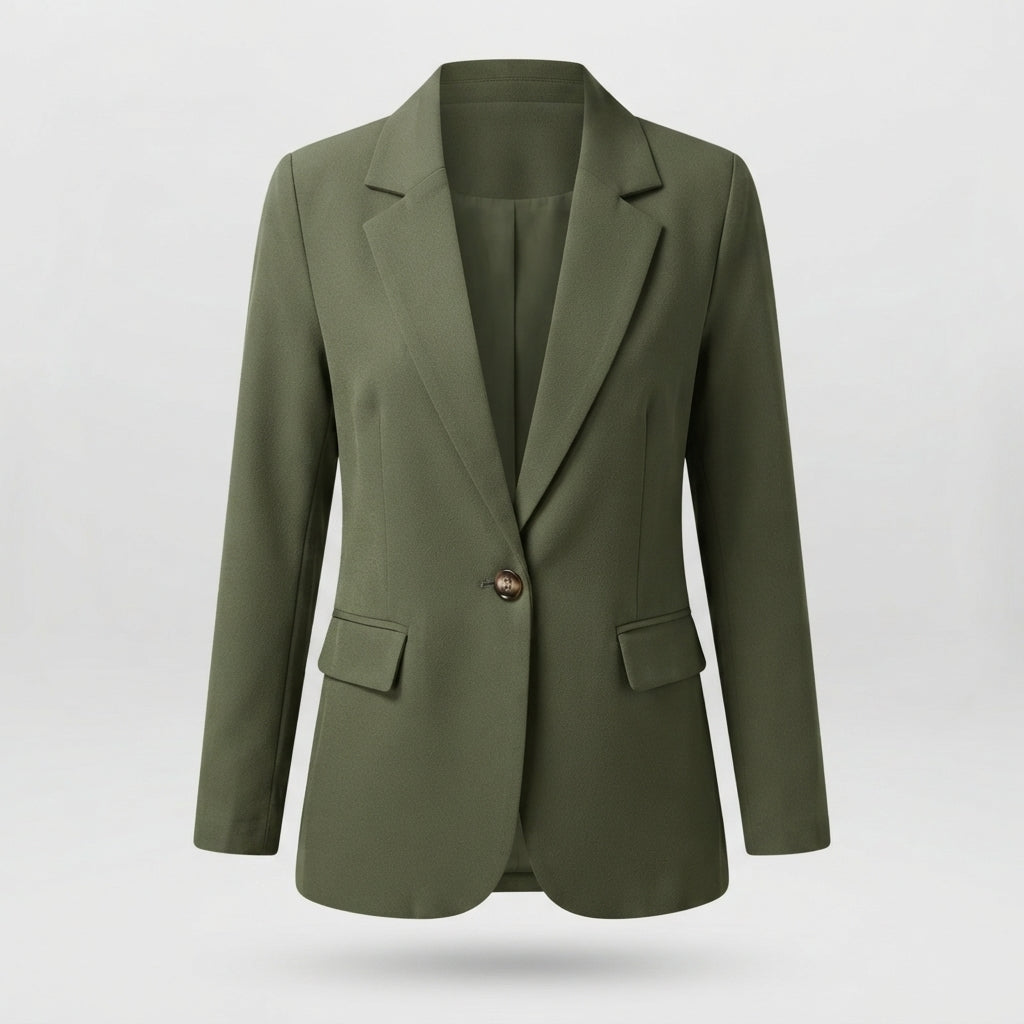 Georgiana | Summer Tailored Black Leather Blazer Fashion Jacket