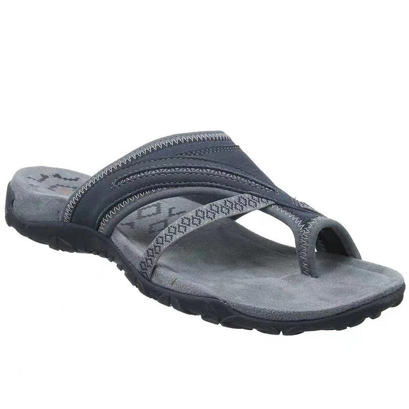 Elodie | Low Heel Silver White Summer Sandals Heels — Grey