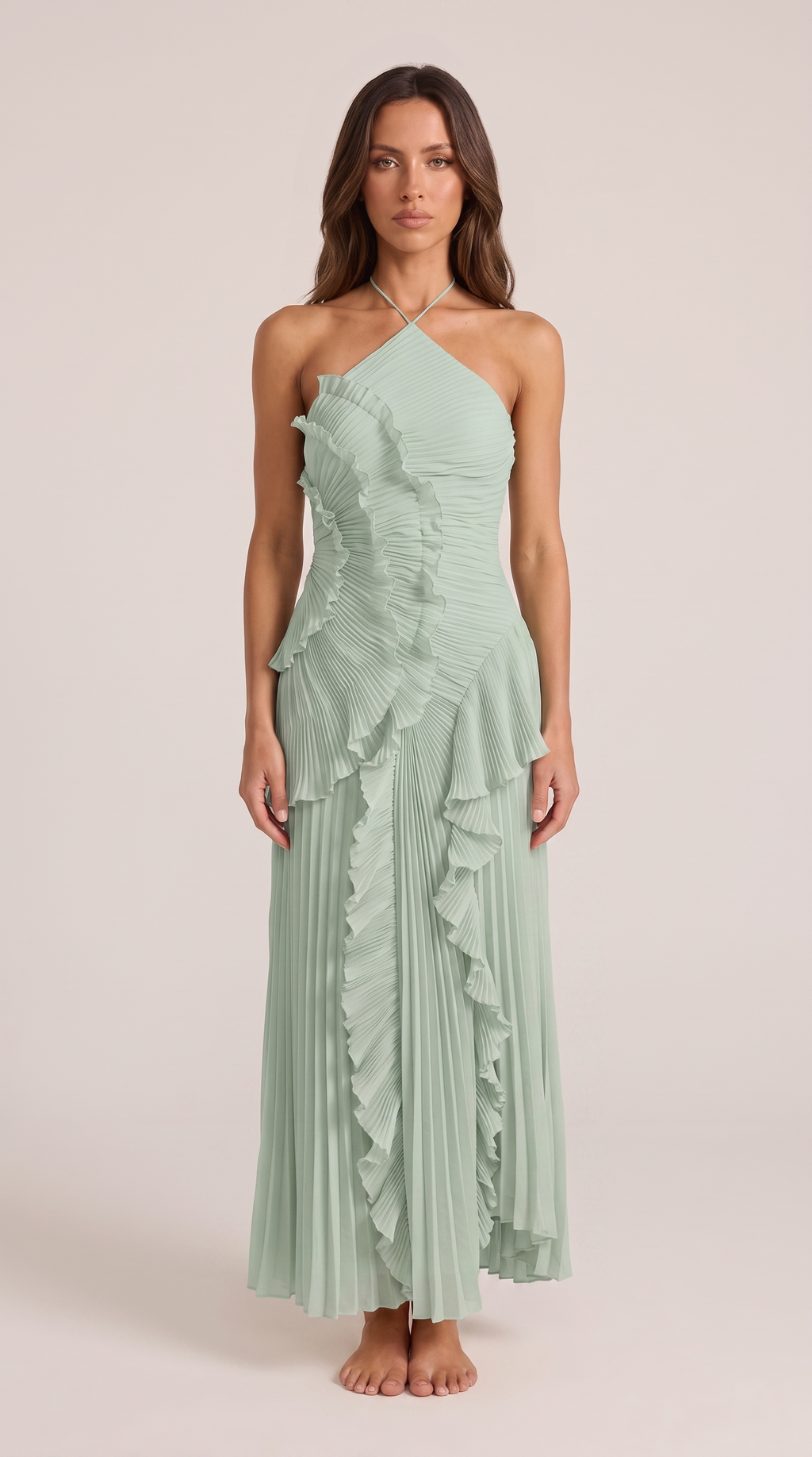 Hermione | Flowy Satin Maxi Dress in Purple Red — Mint