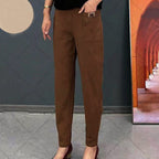Rosalind | Wide Leg Linen Cotton Casual Formal Pants — Dark brown