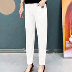 Rosalind | Wide Leg Linen Cotton Casual Formal Pants — White